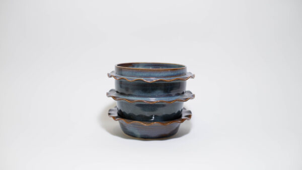 Blue Amber Ruffle Plant Pot - Image 4