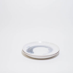 Salad Plates (set of 2) – White with Blue Amber Swirls - Image 2