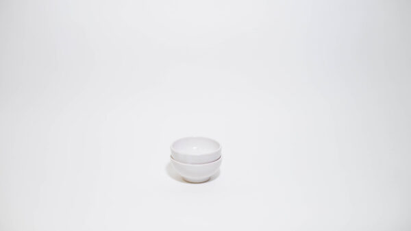 Condiment Dishes (set of 2) - White with Blue Amber Swirls