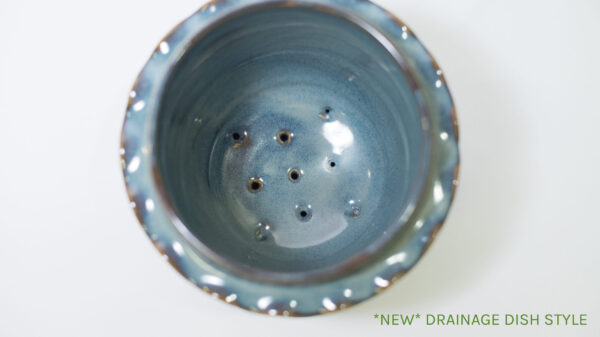 Blue Amber Ruffle Plant Pot (seconds, new drainage dish)