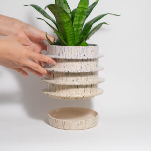 UFO Plant Pot in Blue-Green Gradient - Image 2