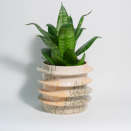 Splash Gradient UFO Plant Pot: Green, Orange, and Purple