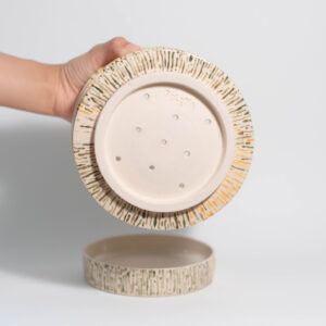 Splash Gradient UFO Plant Pot: Green, Orange, and Purple - Image 3