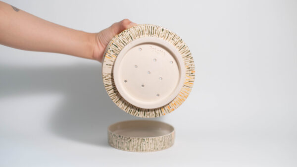 Splash Gradient UFO Plant Pot: Green, Orange, and Purple