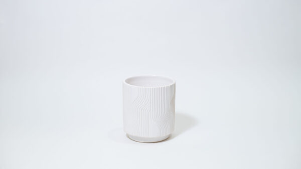 Raked White Sand Plant Pot