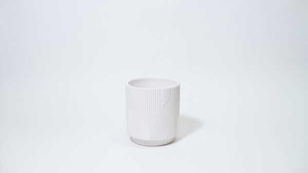 Raked White Sand Plant Pot