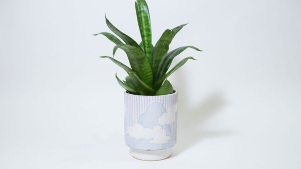 Clouds and Mountains Fluted Plant Pot
