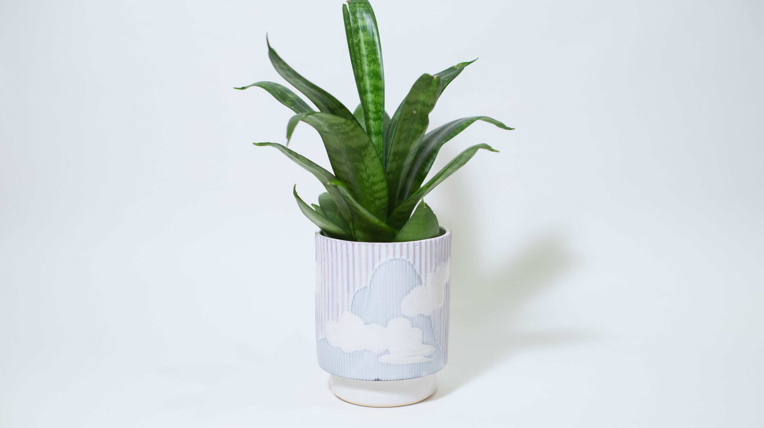Clouds and Mountains Fluted Plant Pot (two available)