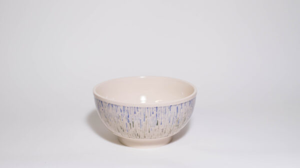 Cereal Bowl with Wiggly Lines (Blue-Green)
