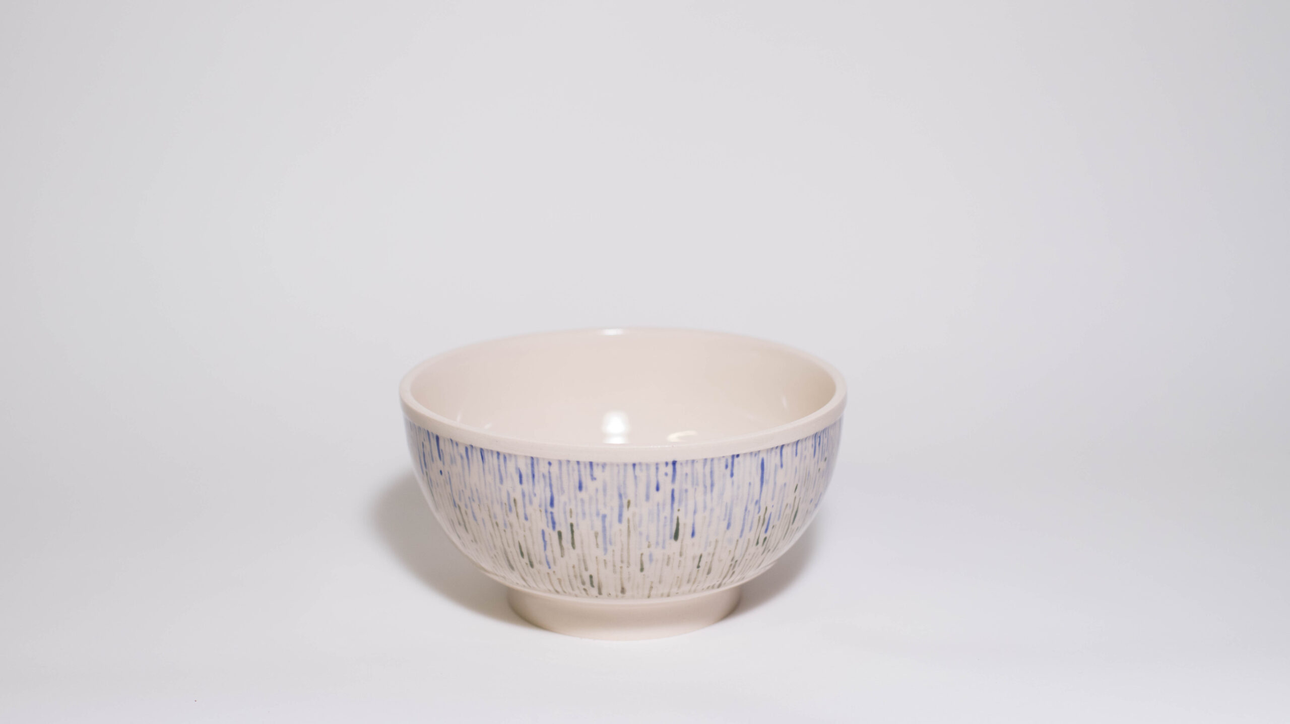 Cereal Bowl with Wiggly Lines (Blue-Green) - Image 2