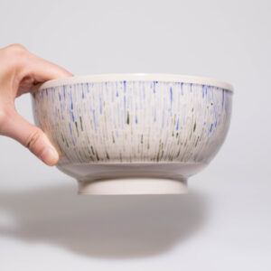 Cereal Bowl with Wiggly Lines (Blue-Green) - Image 1